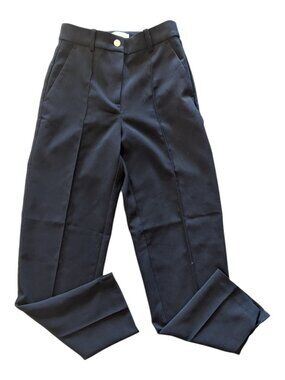 H&M Womens Black Front Seam Dress Trousers Pants